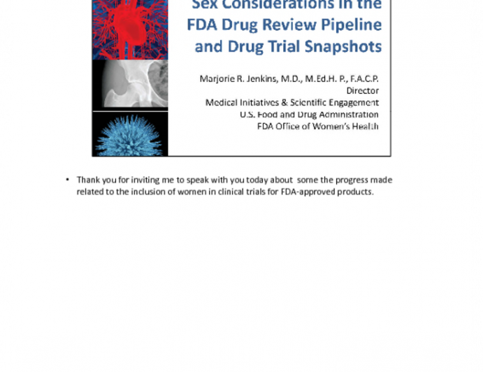 Sex Considerations In The Fda Drug Review Pipeline And Drug Trial Snapshots